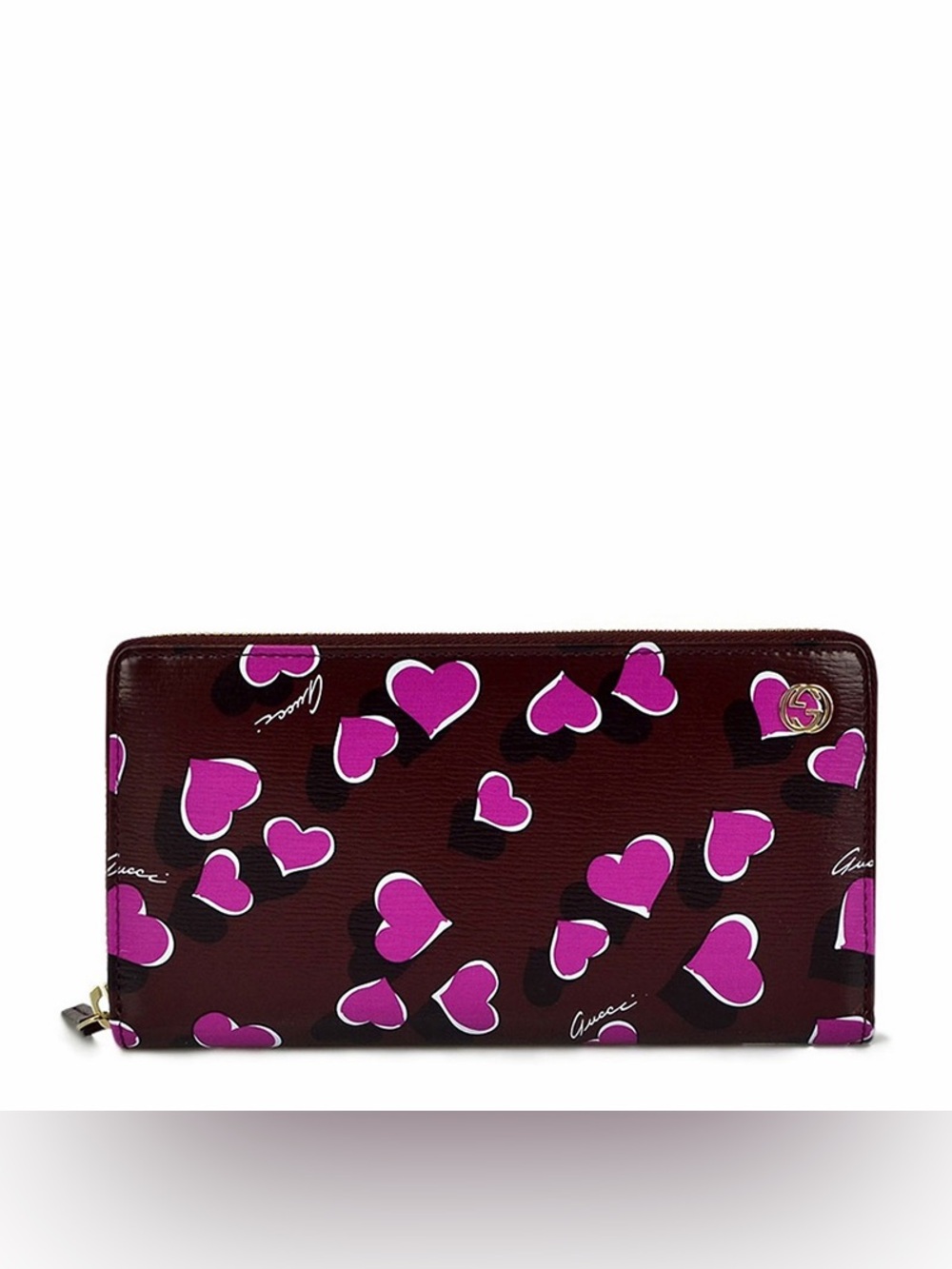 Gucci Special Edition Betty Heart Print 309705AV61G5009 65403 LONG ZIPPER WALLET